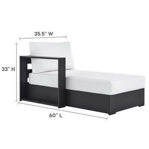 Modway Furniture Tahoe 2-Piece Outdoor Aluminum Sectional Sofa Set - Stylish, Durable, Modular Design for Relaxation Gray White EEI-6670-GRY-WHI