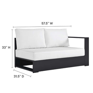 Modway Furniture Tahoe 2-Piece Outdoor Aluminum Sectional Sofa Set - Stylish, Durable, Modular Design for Relaxation Gray White EEI-6670-GRY-WHI