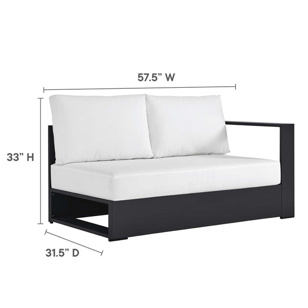 Modway Furniture Tahoe 2-Piece Outdoor Aluminum Sectional Sofa Set - Stylish, Durable, Modular Design for Relaxation Gray White EEI-6670-GRY-WHI