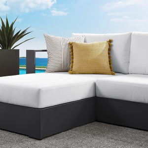 Modway Furniture Tahoe 2-Piece Outdoor Aluminum Sectional Sofa Set - Stylish, Durable, Modular Design for Relaxation Gray White EEI-6670-GRY-WHI