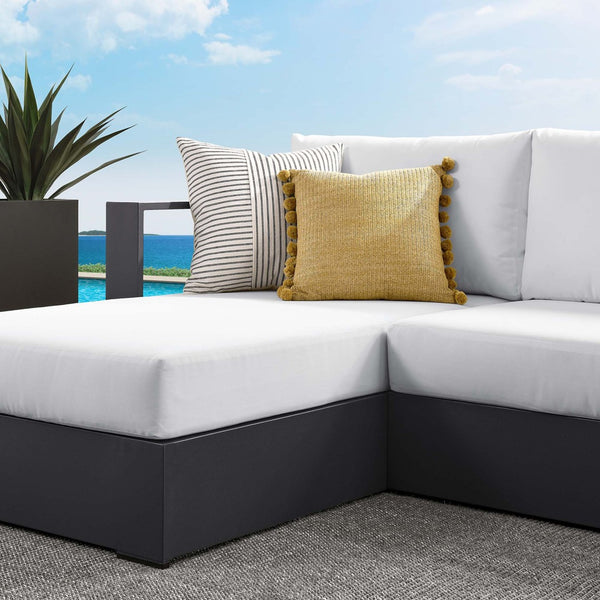 Modway Furniture Tahoe 2-Piece Outdoor Aluminum Sectional Sofa Set - Stylish, Durable, Modular Design for Relaxation Gray White EEI-6670-GRY-WHI