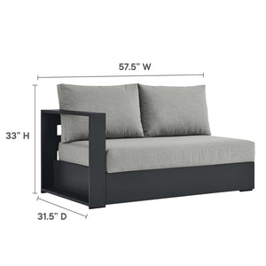 Modway Furniture Tahoe 3-Piece Outdoor Patio Sectional Sofa Set - Durable Powder-Coated Aluminum for Modern Comfort Gray Gray EEI-6671-GRY-GRY