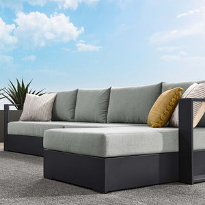 Modway Furniture Tahoe 3-Piece Outdoor Patio Sectional Sofa Set - Durable Powder-Coated Aluminum for Modern Comfort Gray Gray EEI-6671-GRY-GRY