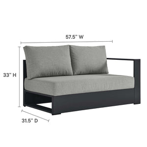 Modway Furniture Tahoe 3-Piece Outdoor Aluminum Chaise Sectional Sofa Set - Modern Comfort for Patios & Decks Gray Gray EEI-6672-GRY-GRY
