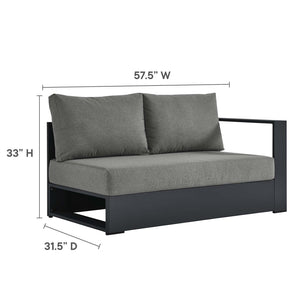 Modway Furniture Tahoe 5-Piece Outdoor Aluminum Sectional Sofa Set - Weather-Resistant, Modular Design for Comfort Gray Charcoal EEI-6674-GRY-CHA