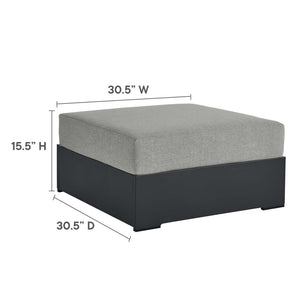 Modway Furniture Tahoe 5-Piece Outdoor Aluminum Sectional Sofa Set - Weather-Resistant, Modular Design for Comfort Gray Gray EEI-6674-GRY-GRY