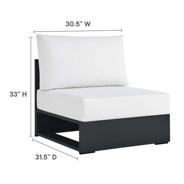 Modway Furniture Tahoe 5-Piece Outdoor Aluminum Sectional Sofa Set - Weather-Resistant, Modular Design for Comfort Gray White EEI-6674-GRY-WHI