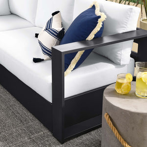 Modway Furniture Tahoe 5-Piece Outdoor Aluminum Sectional Sofa Set - Weather-Resistant, Modular Design for Comfort Gray White EEI-6674-GRY-WHI