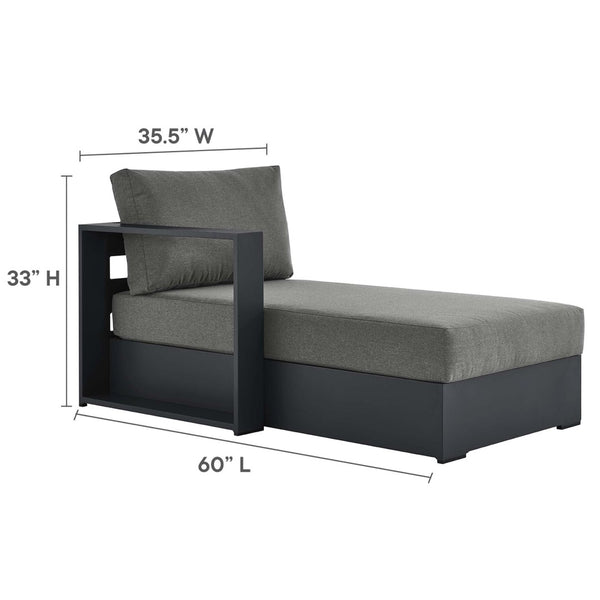Modway Furniture Tahoe 4-Piece Outdoor Sectional Sofa Set - Durable Aluminum Frame, Comfortable Cushions, Modular Design Gray Charcoal EEI-6676-GRY-CHA