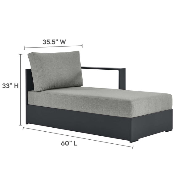 Modway Furniture Tahoe 4-Piece Outdoor Sectional Sofa Set - Durable Aluminum Frame, Comfortable Cushions, Modular Design Gray Gray EEI-6676-GRY-GRY