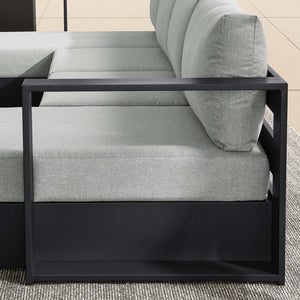 Modway Furniture Tahoe 4-Piece Outdoor Sectional Sofa Set - Durable Aluminum Frame, Comfortable Cushions, Modular Design Gray Gray EEI-6676-GRY-GRY