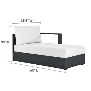 Modway Furniture Tahoe 4-Piece Outdoor Sectional Sofa Set - Durable Aluminum Frame, Comfortable Cushions, Modular Design Gray White EEI-6676-GRY-WHI