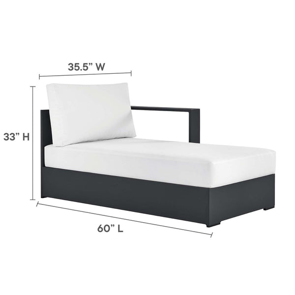 Modway Furniture Tahoe 4-Piece Outdoor Sectional Sofa Set - Durable Aluminum Frame, Comfortable Cushions, Modular Design Gray White EEI-6676-GRY-WHI