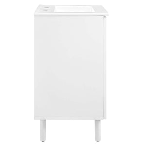 Modway Furniture Calla 24" Perforated Metal Bathroom Vanity - Modern Design with Adjustable Storage & Ceramic Sink White White EEI-6677-WHI-WHI