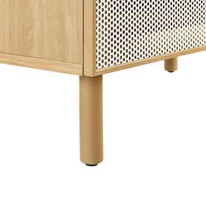 Modway Furniture Calla 36" Modern Bathroom Vanity with Perforated Metal Doors and Ceramic Sink for Small Spaces White Oak EEI-6678-WHI-OAK