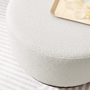 Modway Furniture Tilden Large 29" Round Boucle Upholstered Ottoman – Chic Comfort, Soft Fabric, Fully Assembled Style EEI-6681-CLO-WAL