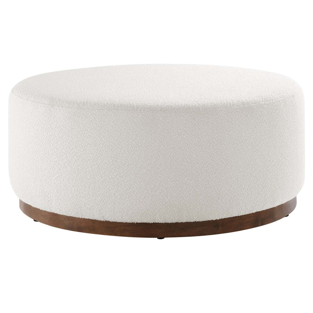 Modway Furniture Tilden Large 38" Round Boucle Ottoman - Chic Upholstered Centerpiece for Modern Living Spaces EEI-6682-CLO-WAL
