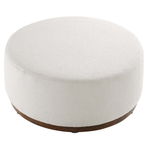 Modway Furniture Tilden Large 38" Round Boucle Ottoman - Chic Upholstered Centerpiece for Modern Living Spaces EEI-6682-CLO-WAL