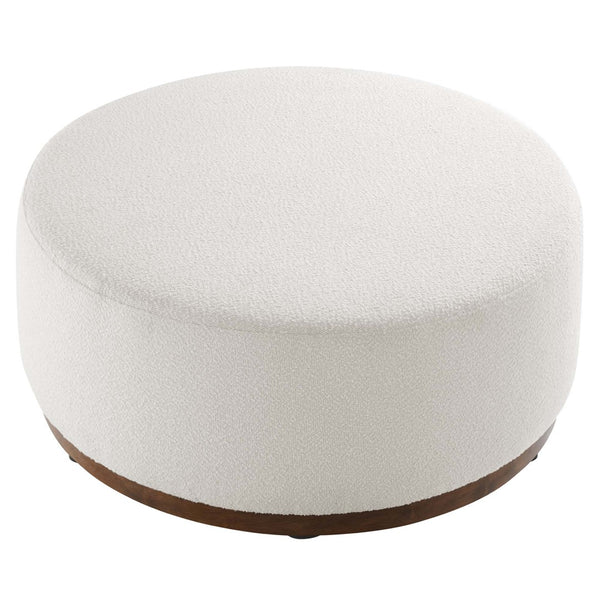 Modway Furniture Tilden Large 38" Round Boucle Ottoman - Chic Upholstered Centerpiece for Modern Living Spaces EEI-6682-CLO-WAL