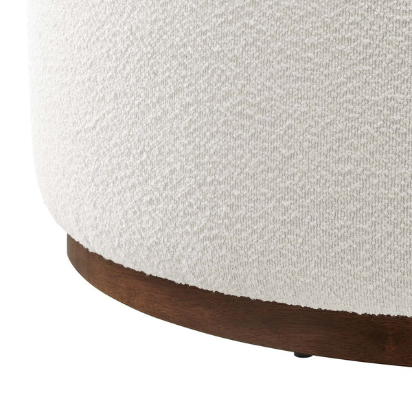 Modway Furniture Tilden Large 38" Round Boucle Ottoman - Chic Upholstered Centerpiece for Modern Living Spaces EEI-6682-CLO-WAL