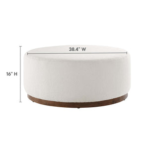Modway Furniture Tilden Large 38" Round Boucle Ottoman - Chic Upholstered Centerpiece for Modern Living Spaces EEI-6682-CLO-WAL