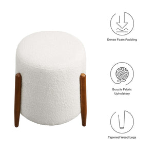 Modway Furniture Riven Upholstered Boucle Ottoman - Chic Multi-Functional Accent Seat for Modern Spaces & Comfort EEI-6686-CLO