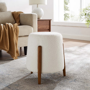 Modway Furniture Riven Upholstered Boucle Ottoman - Chic Multi-Functional Accent Seat for Modern Spaces & Comfort EEI-6686-CLO