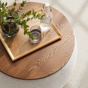 Modway Furniture Perla Woven Fabric Storage Ottoman - Multifunctional Upholstered Design with Discreet Storage Space Heathered Weave Ivory EEI-6688-HEI