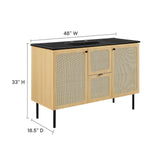 Modway Furniture Chaucer 48" Single Sink Bathroom Vanity EEI-6700-OAK-BLK