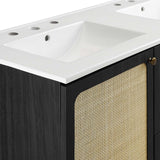 Modway Furniture Chaucer 48" Double Sink Bathroom Vanity EEI-6701-BLK-WHI