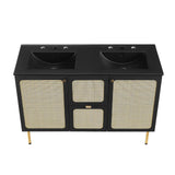 Modway Furniture Chaucer 48" Double Sink Bathroom Vanity EEI-6702-BLK-BLK