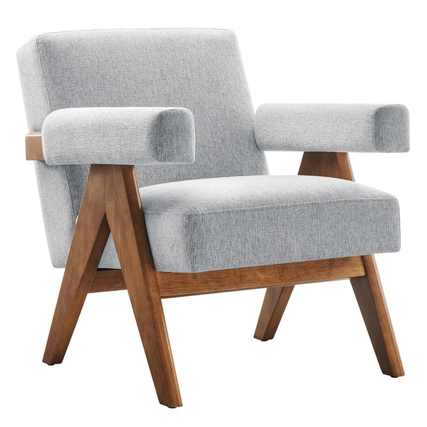 Modway Furniture Lyra Fabric Armchair Set of 2 - Stylish Modern Chairs for Living Room, Office & Cozy Nooks Light Gray Fabric EEI-6704-HLG