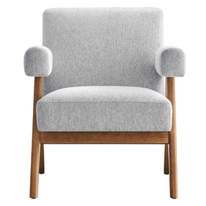 Modway Furniture Lyra Fabric Armchair Set of 2 - Stylish Modern Chairs for Living Room, Office & Cozy Nooks Light Gray Fabric EEI-6704-HLG
