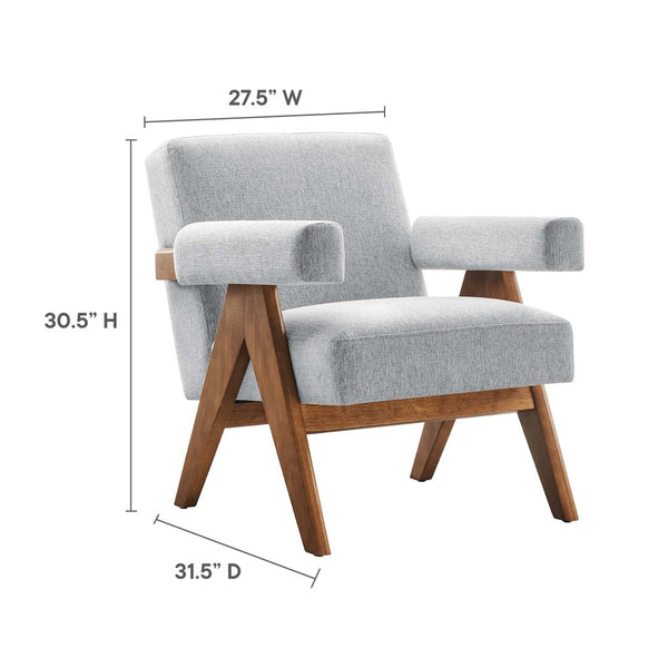 Modway Furniture Lyra Fabric Armchair Set of 2 - Stylish Modern Chairs for Living Room, Office & Cozy Nooks Light Gray Fabric EEI-6704-HLG