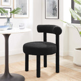 Modway Furniture Toulouse Boucle Fabric Dining Chair - Set of 2 Black 46 x 46 x 59