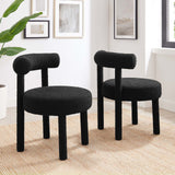 Modway Furniture Toulouse Boucle Fabric Dining Chair - Set of 2 Black 46 x 46 x 59