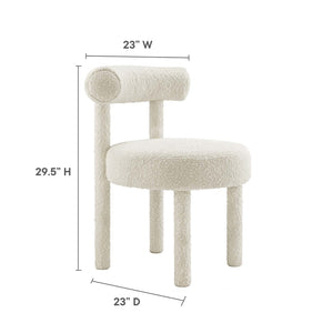 Modway Furniture Toulouse Boucle Dining Chair Set of 2 - Modern Glam Upholstered Comfort for Stylish Interiors EEI-6705-IVO