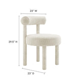 Modway Furniture Toulouse Boucle Fabric Dining Chair - Set of 2 Ivory 46 x 46 x 59