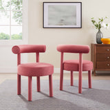 Modway Furniture Toulouse Performance Velvet Dining Chair - Set of 2 Blossom 46 x 46 x 59