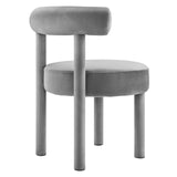 Modway Furniture Toulouse Performance Velvet Dining Chair - Set of 2 Gray 46 x 46 x 59