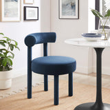 Modway Furniture Toulouse Performance Velvet Dining Chair - Set of 2 Midnight Blue 46 x 46 x 59