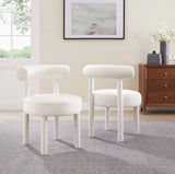 Modway Furniture Toulouse Performance Velvet Dining Chair - Set of 2 White 46 x 46 x 59