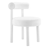Modway Furniture Toulouse Performance Velvet Dining Chair - Set of 2 White 46 x 46 x 59