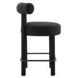 Modway Furniture Toulouse Boucle Fabric Counter Stool - Set of 2 Black Black 46 x 46 x 72