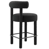 Modway Furniture Toulouse Boucle Fabric Counter Stool - Set of 2 Black Black 46 x 46 x 72