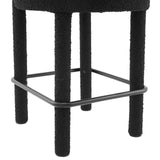 Modway Furniture Toulouse Boucle Fabric Counter Stool - Set of 2 Black Black 46 x 46 x 72
