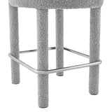 Modway Furniture Toulouse Boucle Fabric Counter Stool - Set of 2 Light Gray Silver 46 x 46 x 72