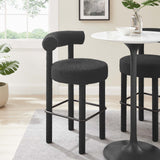 Modway Furniture Toulouse Boucle Fabric Bar Stool - Set of 2 Black Black 46 x 46 x 80