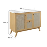 Modway Furniture Soma 48” Single Sink Bathroom Vanity EEI-6719-OAK-WHI