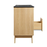 Modway Furniture Soma 48” Single Sink Bathroom Vanity EEI-6720-OAK-BLK